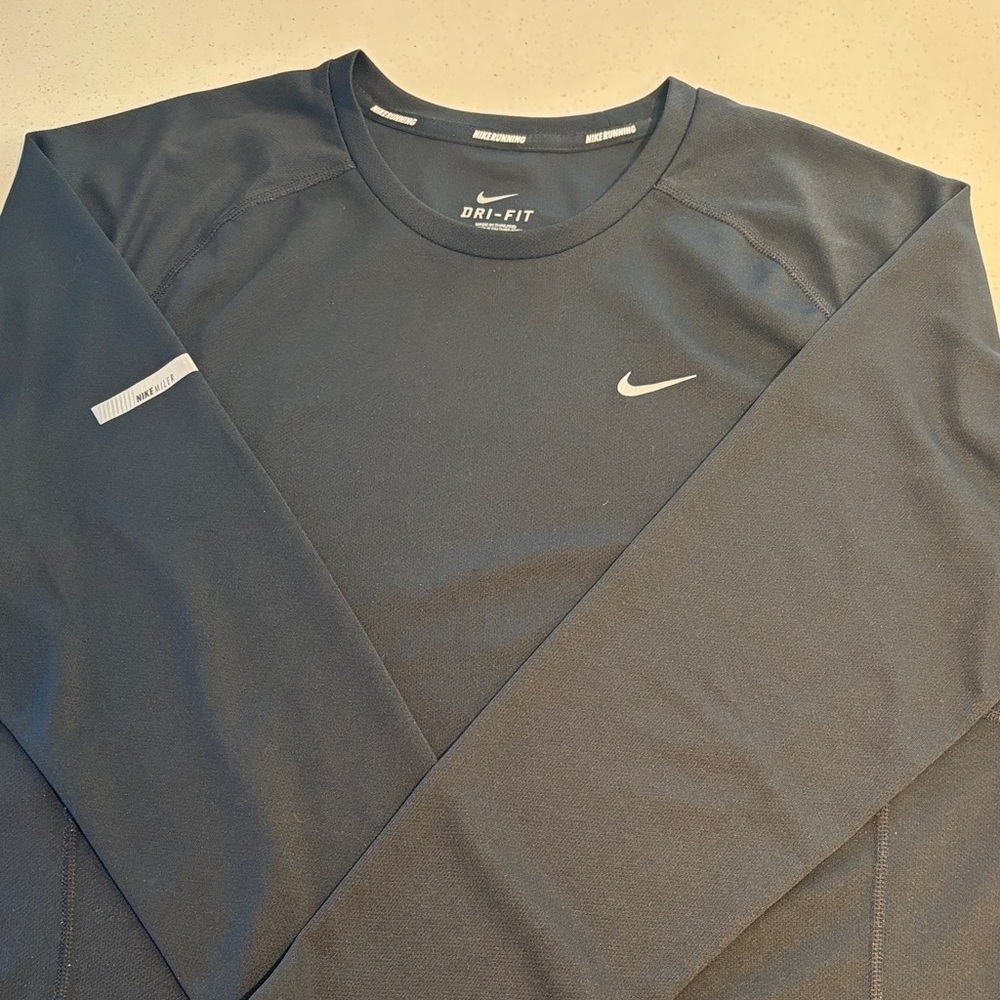 Nike Black Long Sleeve Performance Tee, med